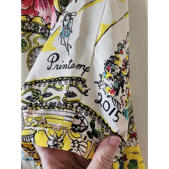 Collette Dinnigan for Anthropologie 100% Silk Dress Kaftan Printemps Size 10 - Picture 7 of 11